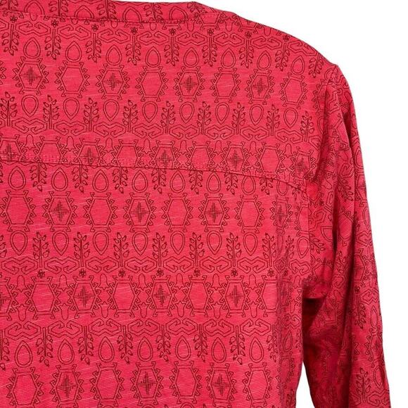 Toad & Co Womens Organic Cotton Stretch Knit Print Pockets Top Shirt sz S - Picture 15 of 16
